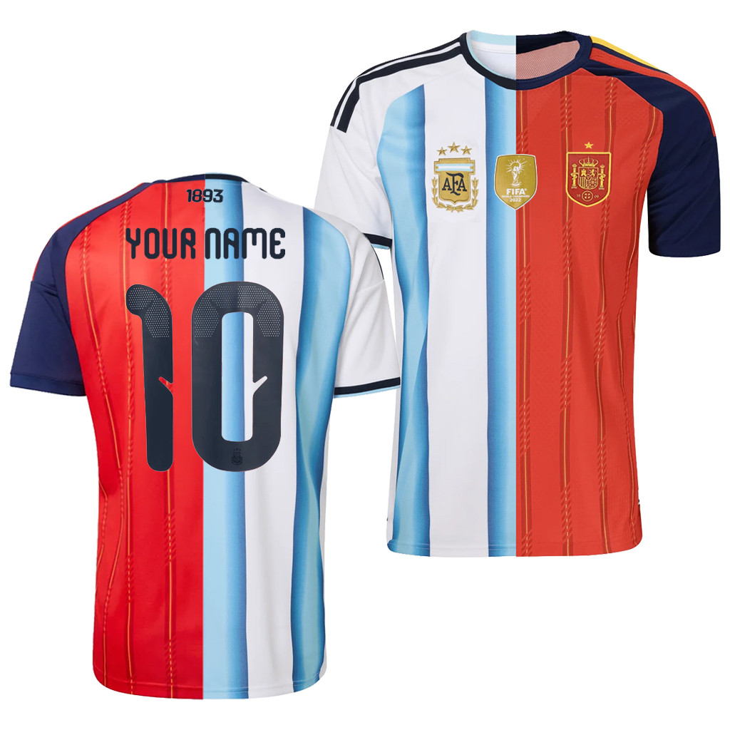 Personalized Spain Vs Argentina Jersey Shirt FIFA World Cup Final 2026 Merch Home Jersey Gifts