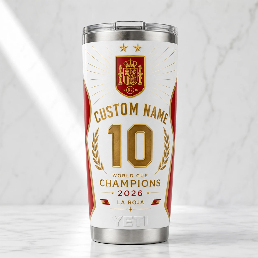 Personalized Spain World Cup 2026 Champions Tumbler La Roja Spain World Champions Merch Gifts