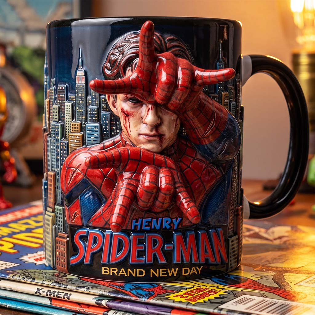 Personalized Spider-Man Brand New Day Accent Mug Adventure Coffee Cup Gift For Superhero Fans