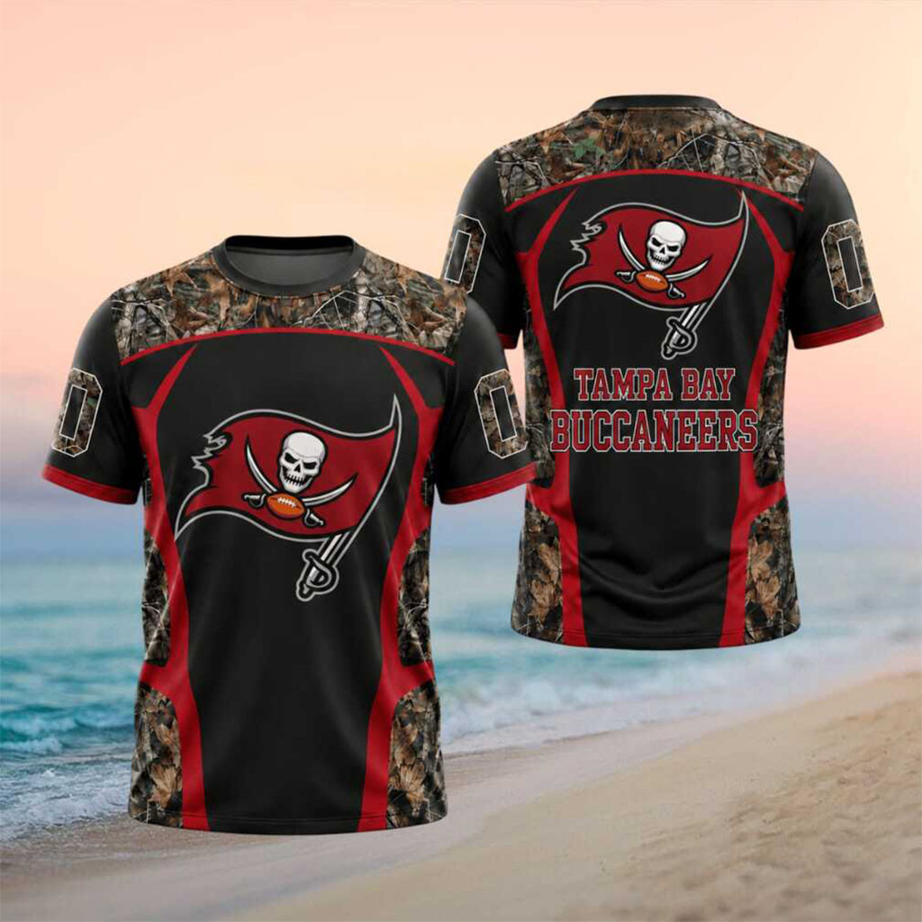 Personalized Tampa Bay Buccaneers Skull Camouflage Shirt Bucs Merch Football Fan Gifts