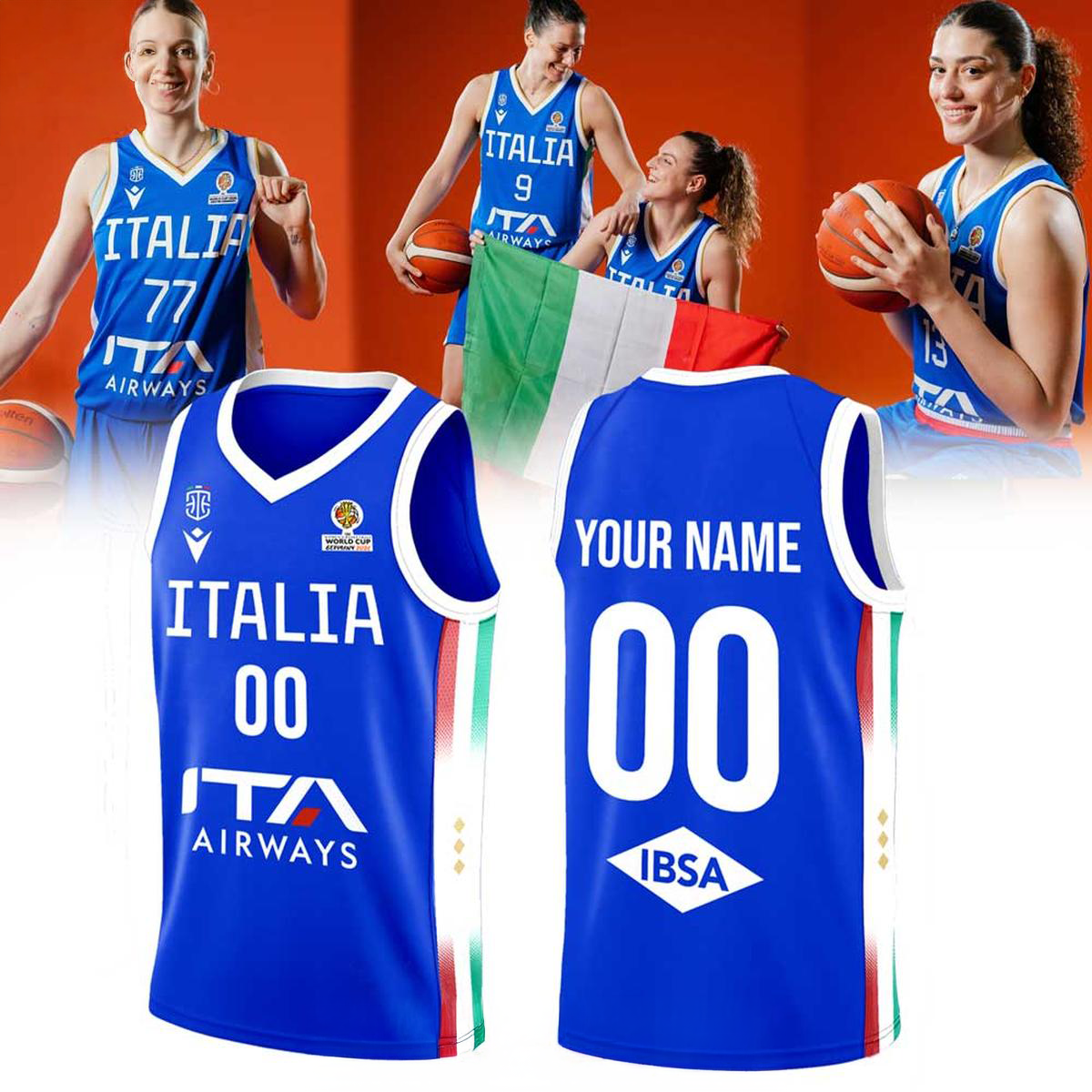 Personalized Team Italy FIBA Women’s Basketball World Cup 2026 Jersey Fan Merch Best Gifts