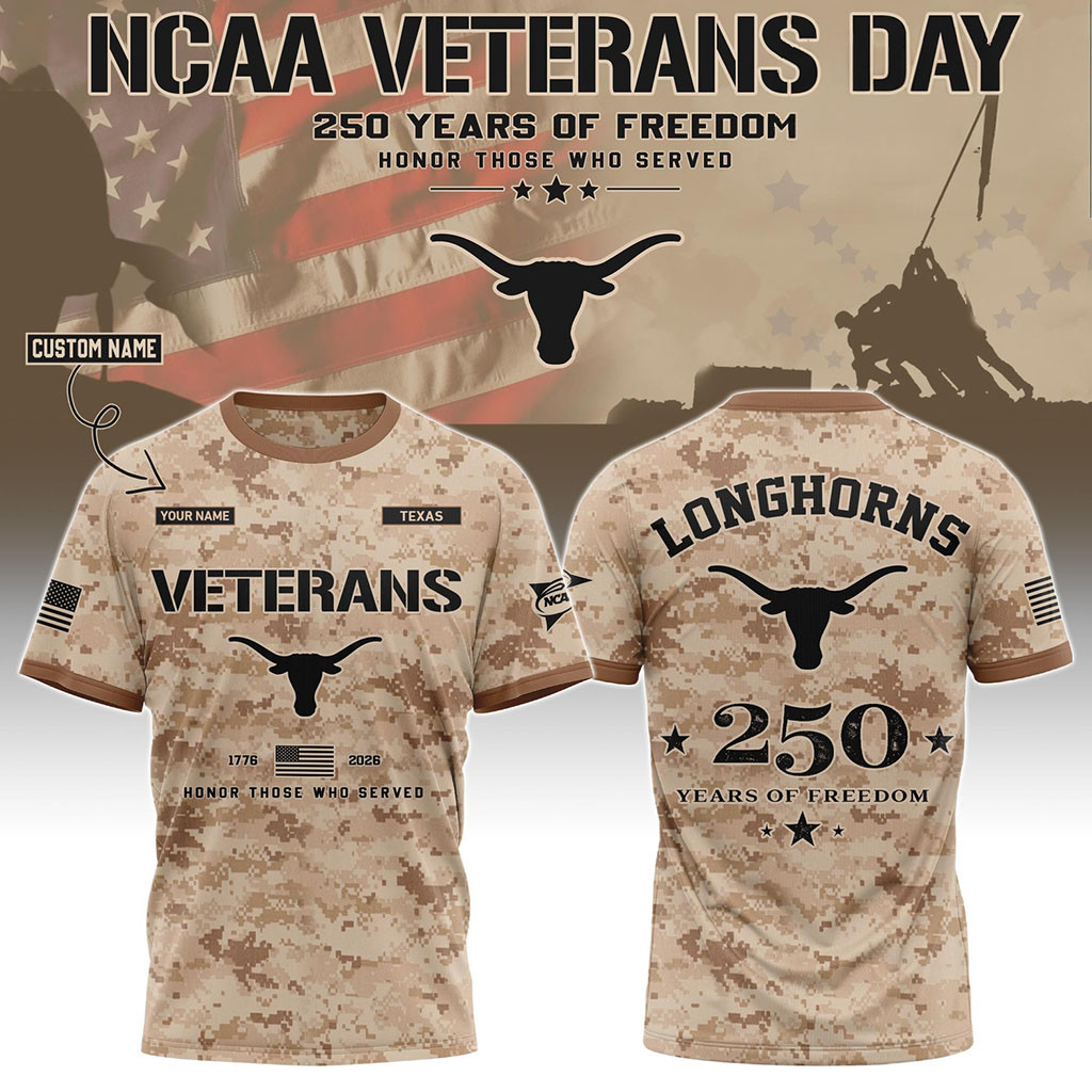 Personalized Texas Longhorns Veterans Day 2026 T-Shirt Texas Longhorns Merch Gifts For Fans