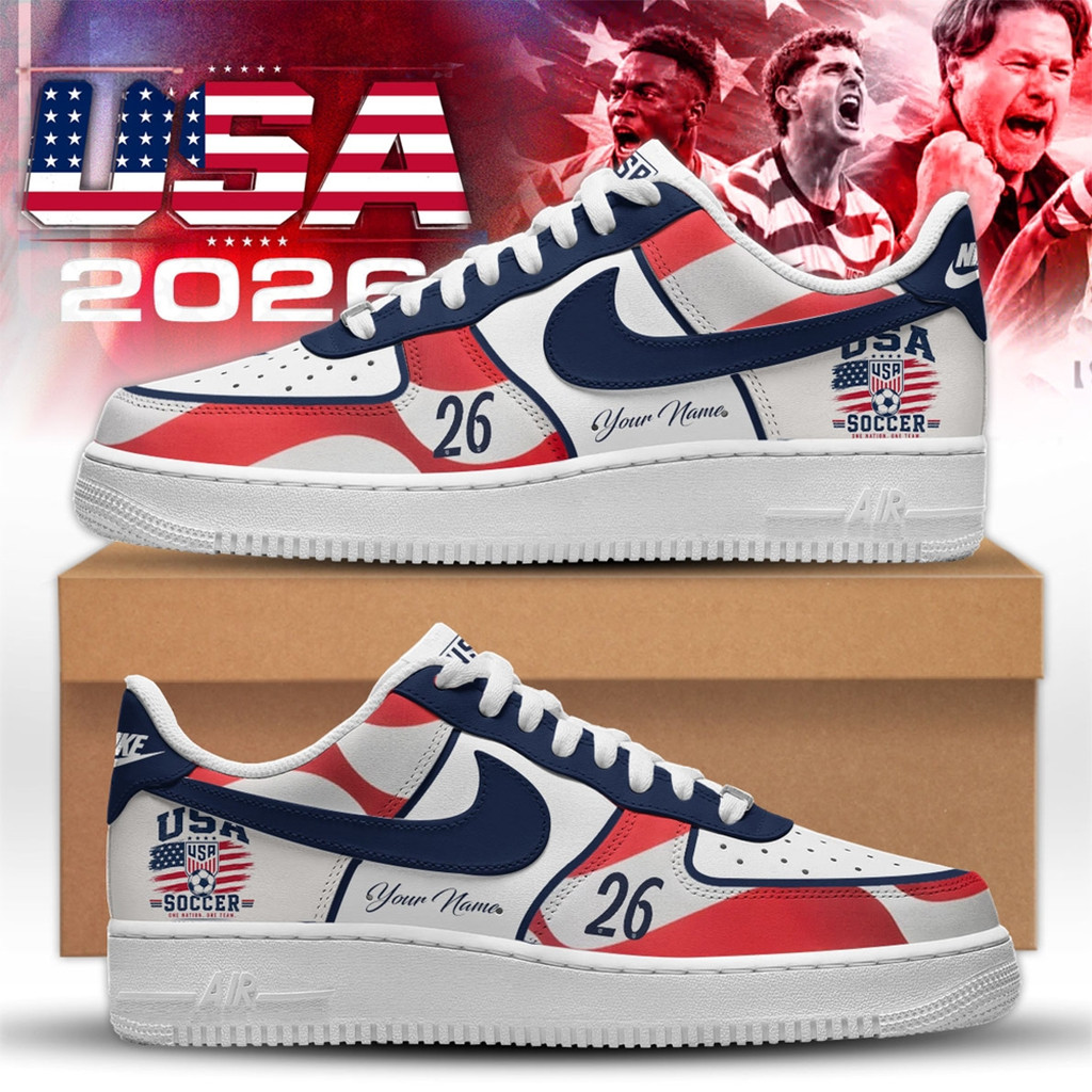 Personalized USA FIFA World Cup 2026 Shoes Sneakers USA Soccer Team USMNT Merch Gift For Dad