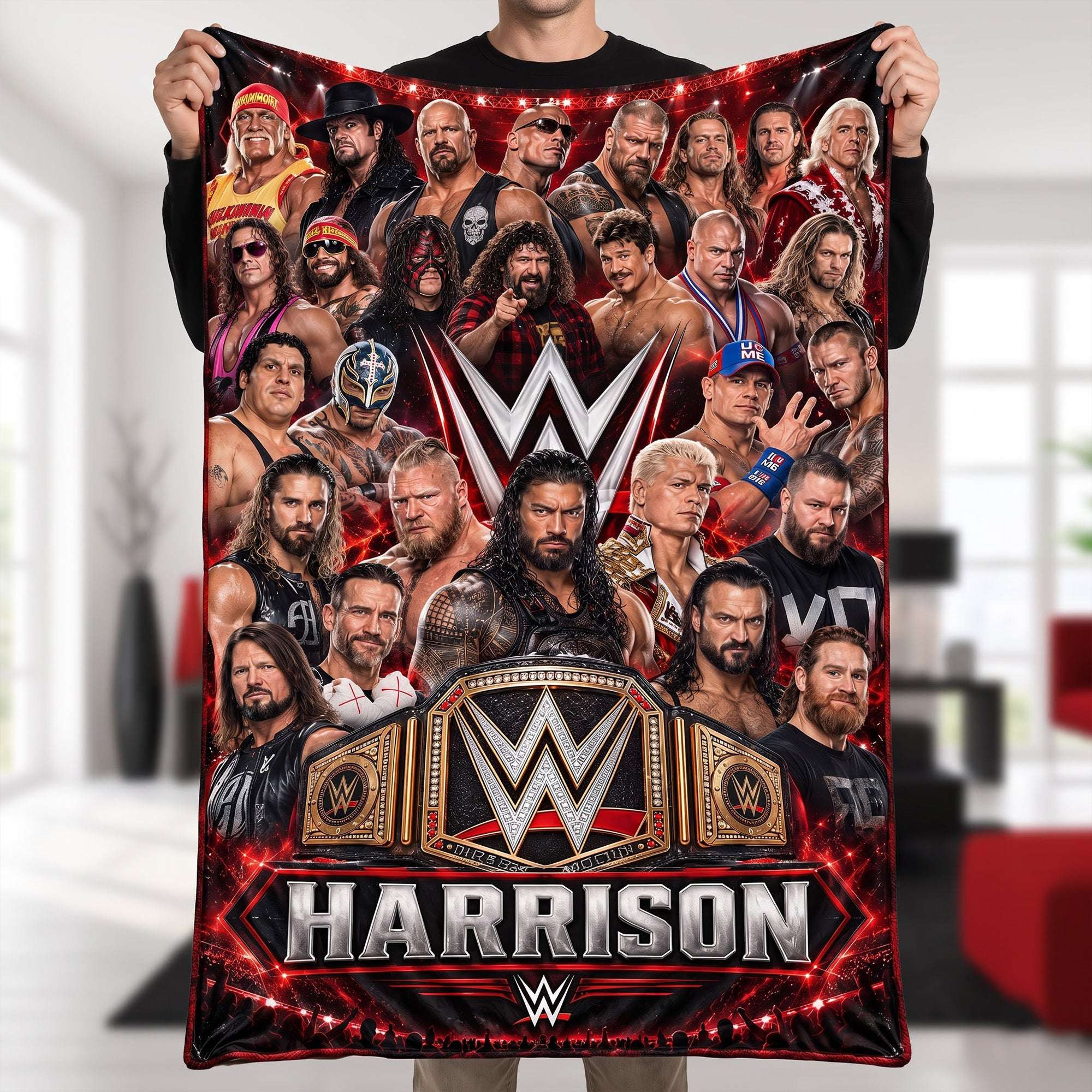 Personalized WWE Legends Blanket WWE Merch Best Gifts For Wrestling Lovers