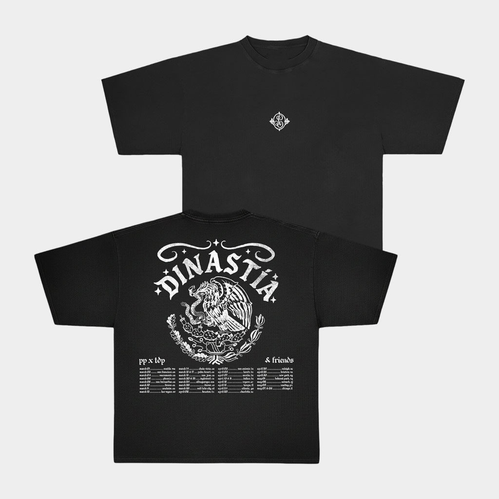 Peso Pluma Merch 2026 Dinastia Tour Crest Dateback T-Shirt Present For Music Fans