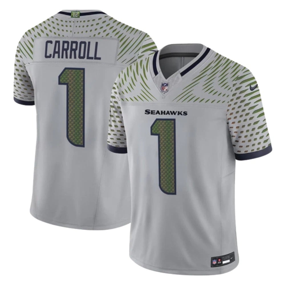 Pete Carroll Seattle Seahawks 2025 F.U.S.E. ï¿½ï¿½ï¿½Rivalriesï¿½ï¿½ï¿½ Vapor Jersey - Grey