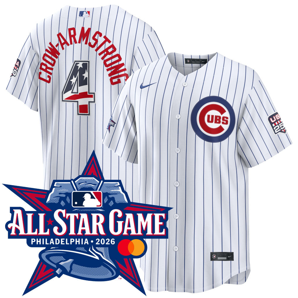 Pete Crow-Armstrong Chicago Cubs 2026 All-Star Edition Stars & Stripes Home Jersey - White