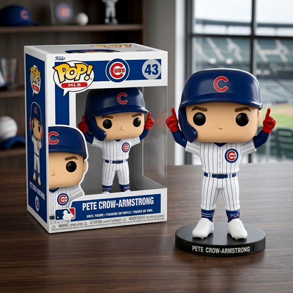 Pete Crow-Armstrong Chicago Cubs Walk-Off Hero Funko Pop Cubs Merch Baseball Lovers Display Decor
