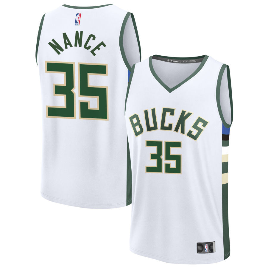 Pete Nance Milwaukee Bucks 2025 Fast Break Association Edition Jersey - White