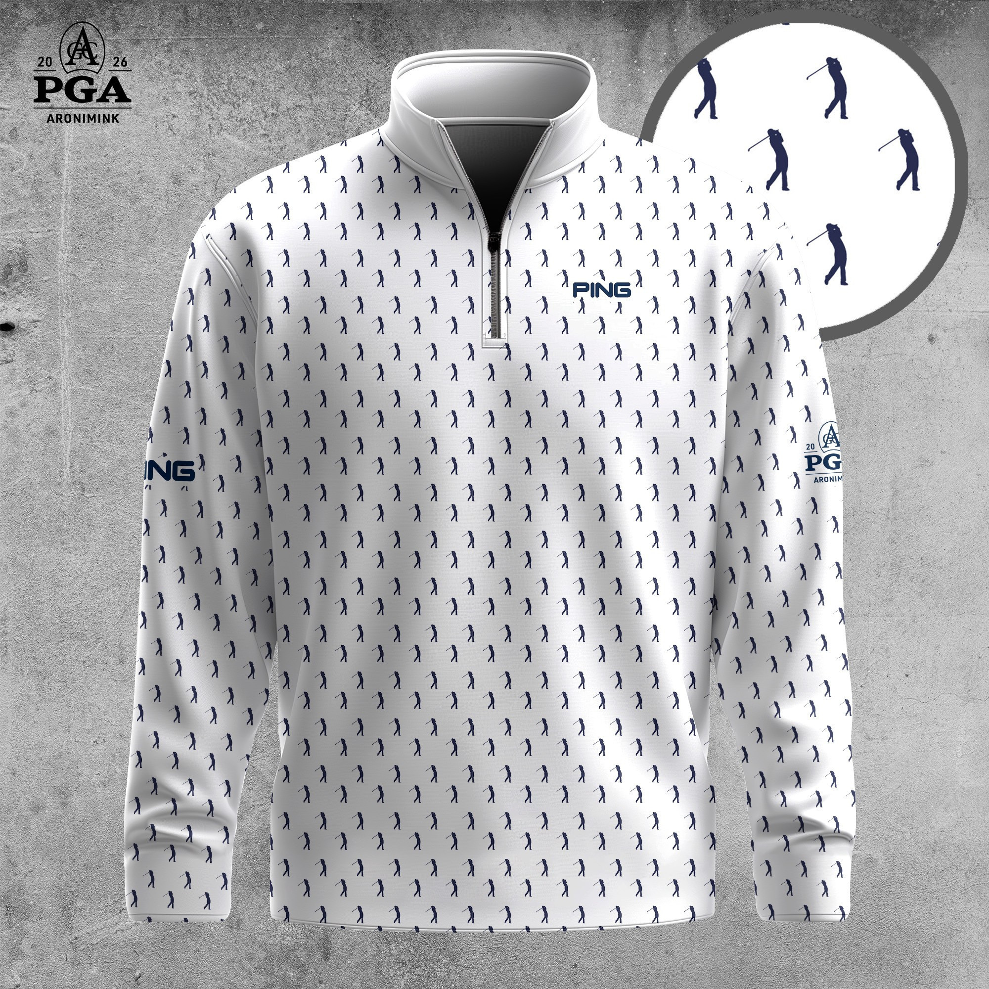 PGA Championship 2026 Merch Ping Quarter Zip Shirt Golf Players Pattern Apparel Dad Gifts