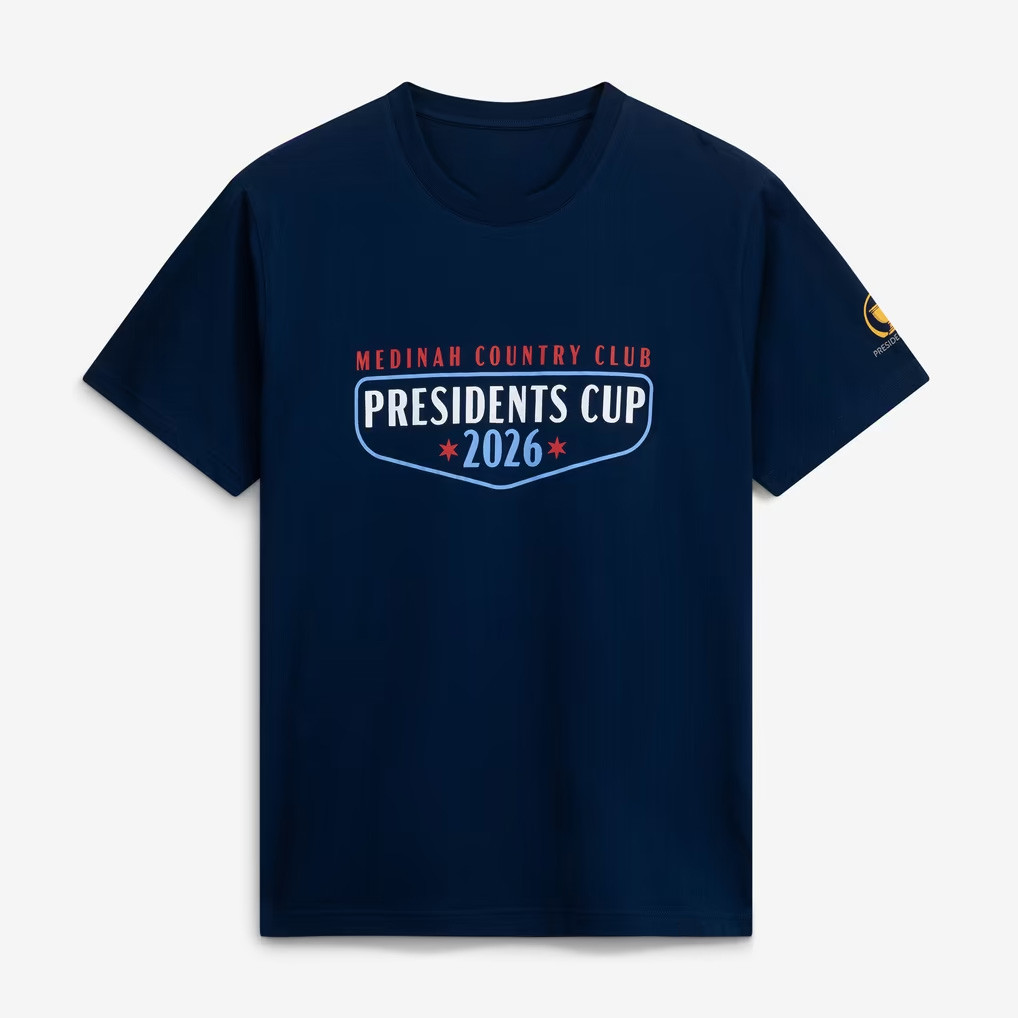 PGA Presidents Cup Merch 2026 Navy Presidents Cup Banner T-Shirt Top Gifts For A Golfer