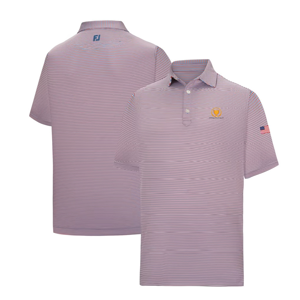 PGA Presidents Cup Merch 2026 Presidents Cup Team USA Smooth Stripe Polo Shirt Golfer Gifts