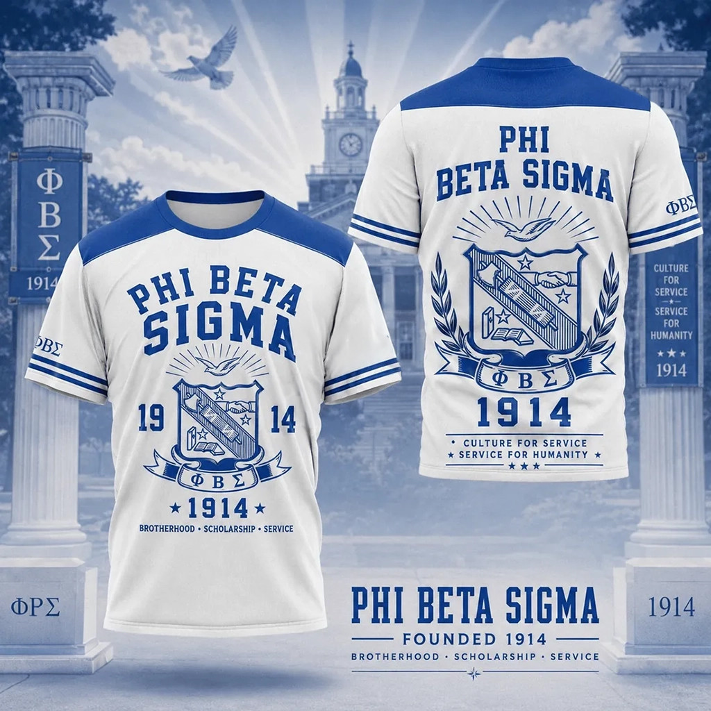 Phi Beta Sigma Fraternity 1914 Blue And White T-Shirt Birthday Present For Husband