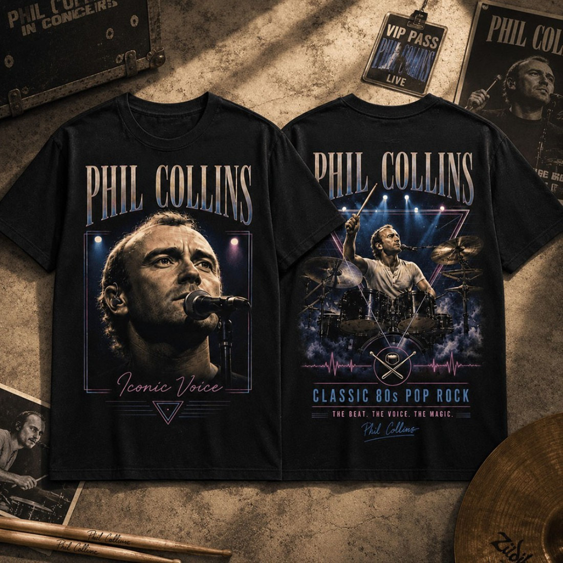 Phil Collins Iconic Voice 80s Pop Rock T-Shirt Phil Collins Merch Gifts For Brother