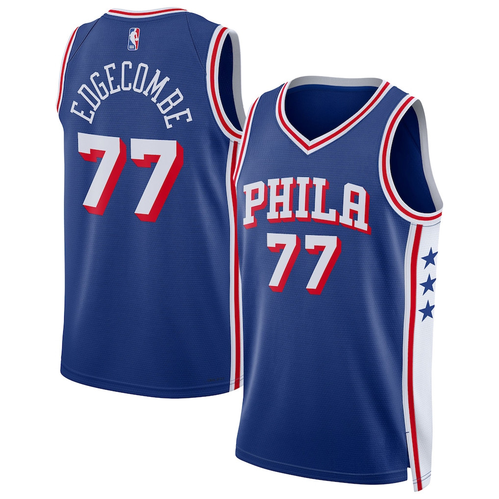 Philadelphia 76ers Merch 2026 VJ Edgecombe #77 Philadelphia 76ers Swingman Jersey Royal