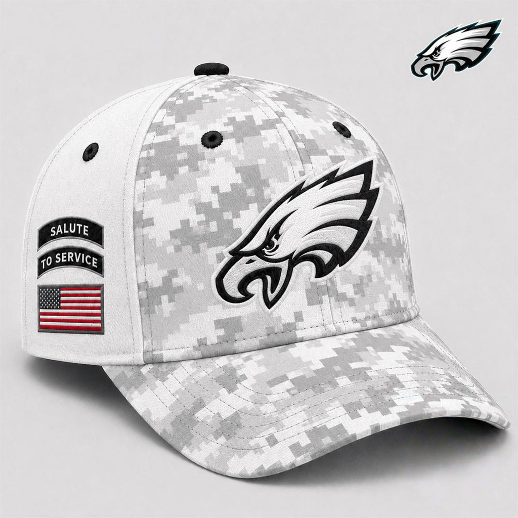 Philadelphia Eagles 2026 Salute To Service Digital Camo Hat Philly Eagles Merch Gift For Fans