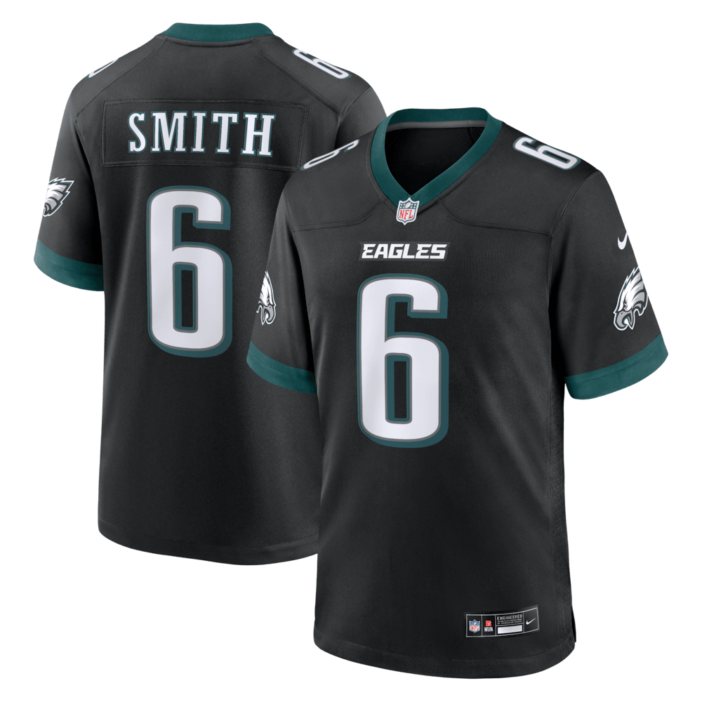 Philadelphia Eagles Merch - Men's DeVonta Smith Alternate Game Jersey, Black  - Football Team Gifts Ideas