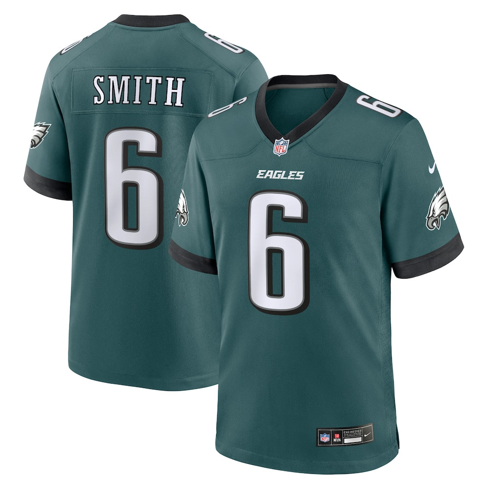 Philadelphia Eagles Merch - Men's DeVonta Smith Midnight Team Game Jersey, Green - Football Christmas Gifts