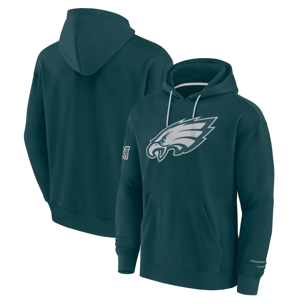 Philadelphia Eagles Merch - Men's Fanatics Midnight Elements Pace Pullover Hoodie, Green - Gift For Man Who Loves Football