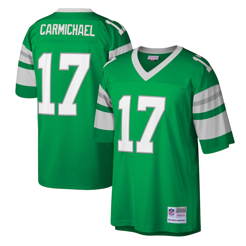 Philadelphia Eagles Merch - Men's Harold Carmichael Kelly Legacy Replica Jersey, Green - Mitchell & Ness - Football Related Gift Ideas