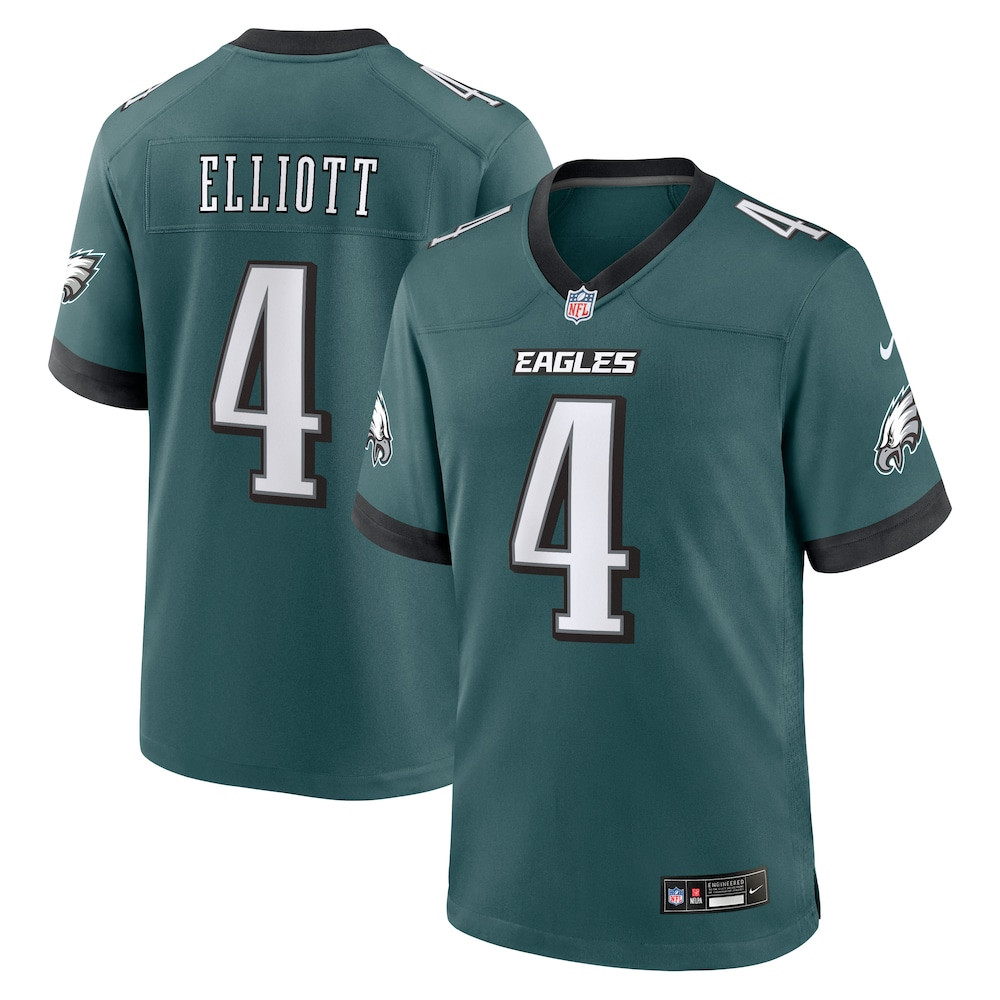 Philadelphia Eagles Merch - Men's Jake Elliott Midnight Team Game Jersey, Green - Best Football Gifts For Adults