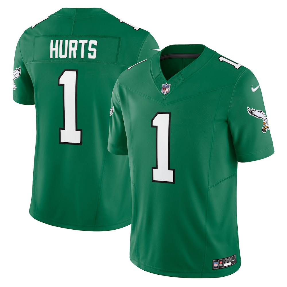 Philadelphia Eagles Merch - Men's Jalen Hurts Kelly Vapor F.U.S.E. Limited Jersey, Green - Gift For Man Who Loves Football