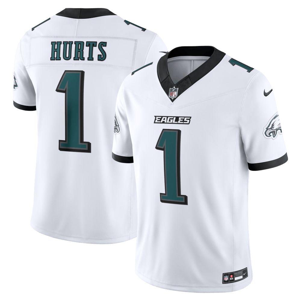 Philadelphia Eagles Merch - Men's Jalen Hurts Vapor F.U.S.E. Stitched Limited Jersey, White - Football Related Gift Ideas