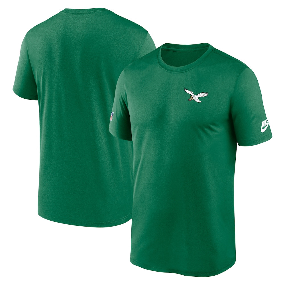 Philadelphia Eagles Merch - Men's Kelly Alt Legend Small Logo Dri-FIT T-Shirt, Green - Gifts For American Football Fans