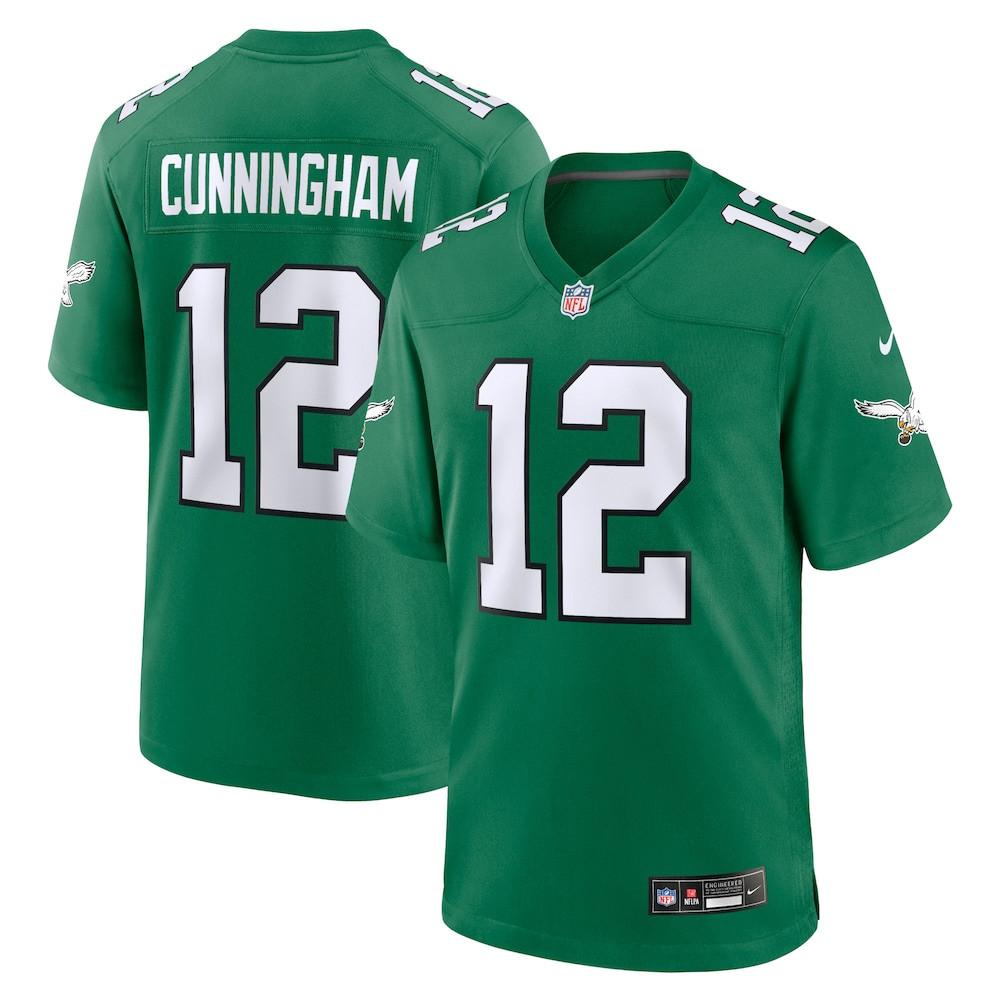 Philadelphia Eagles Merch - Men's Randall Cunningham Kelly Alternate Retired Player Game Jersey, Green  - Good Gifts For Football Fans
