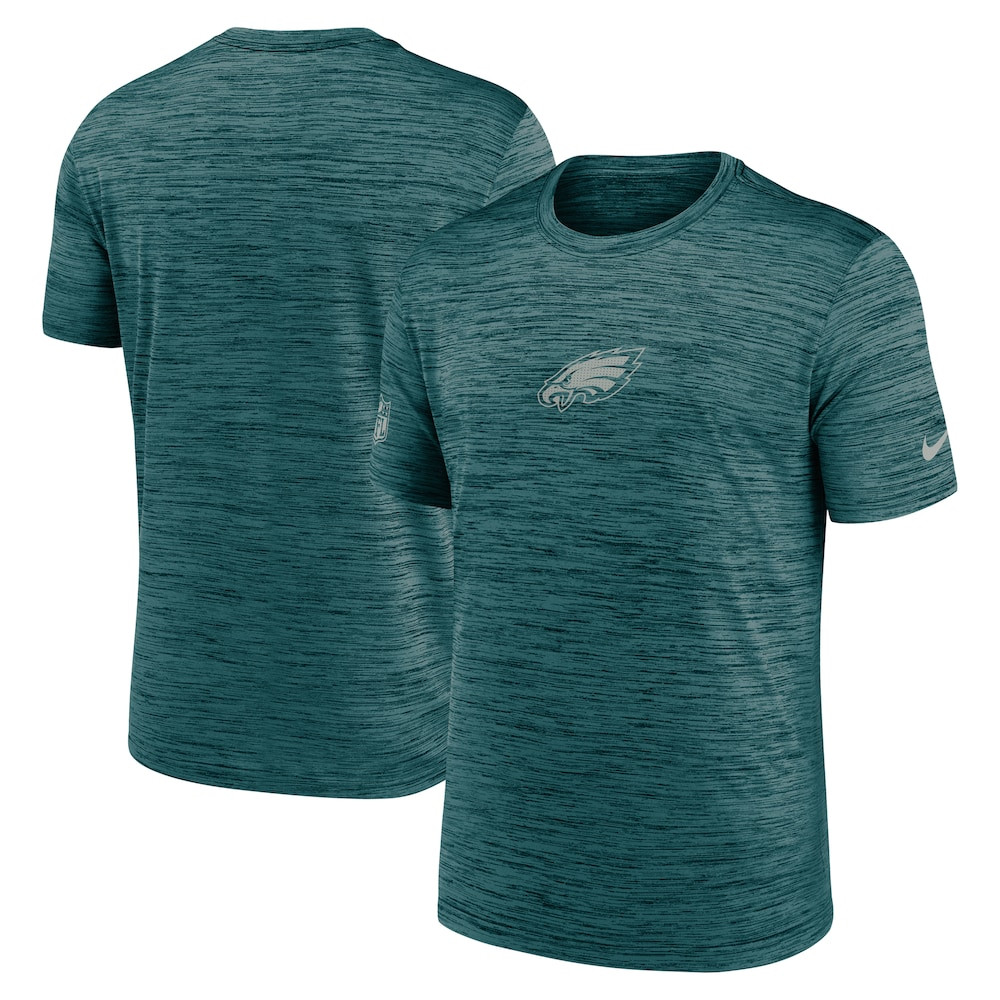 Philadelphia Eagles Merch - Men's Sideline Velocity Dri-FIT T-Shirt, Green - Football Related Gifts