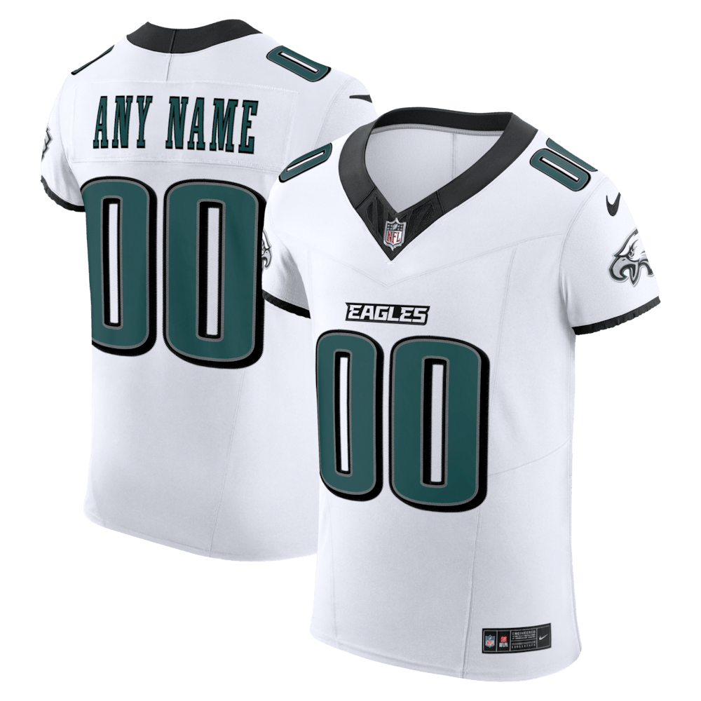 Philadelphia Eagles Merch - Men's Vapor F.U.S.E. Elite Custom Jersey, White - Best Football Christmas Gifts