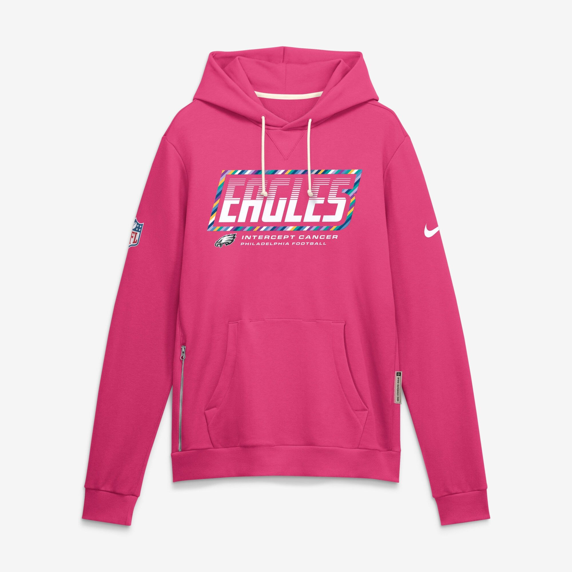 Philadelphia Eagles Pink NFL Crucial Catch Merch 2026 Pullover Hoodie Good Football Gifts