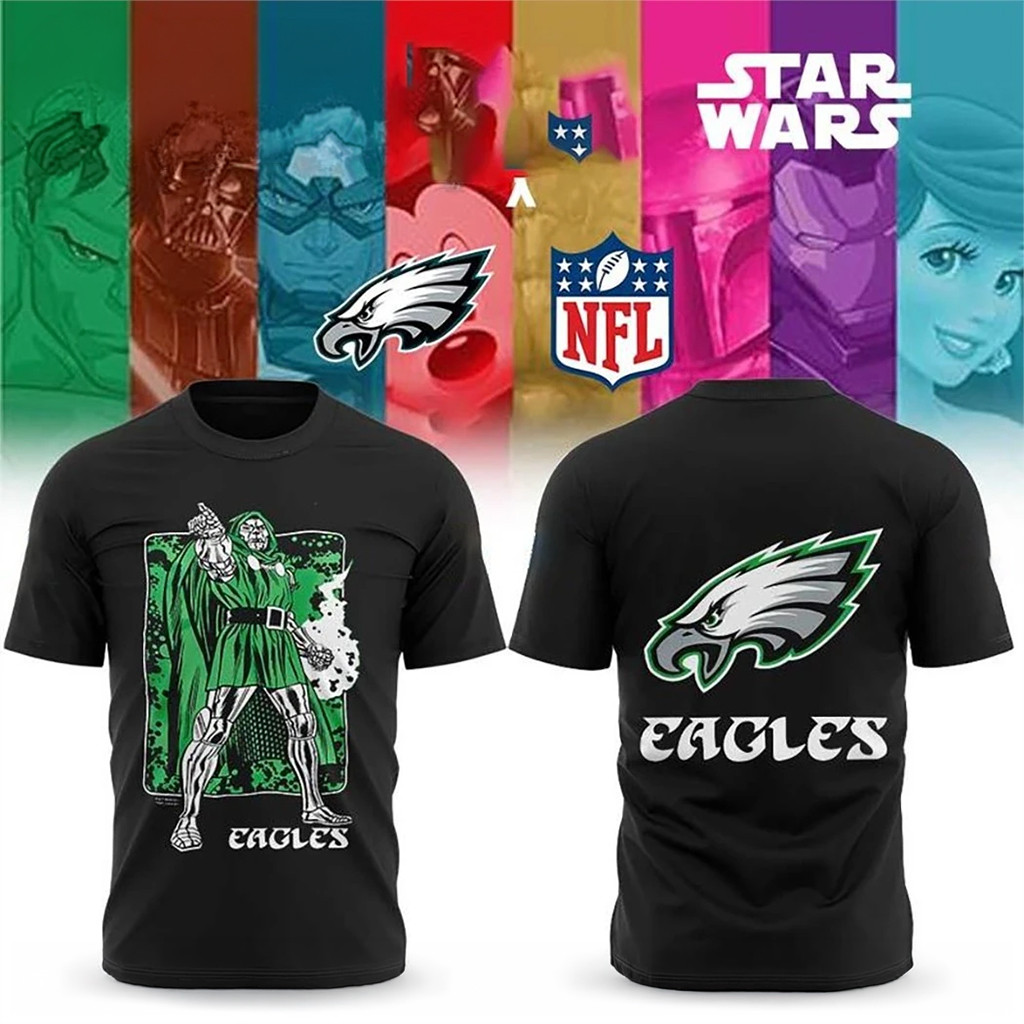 Philadelphia Eagles X Marvel Characters Merchandise 2026 T-Shirt Philadelphia Eagles Merch Gift