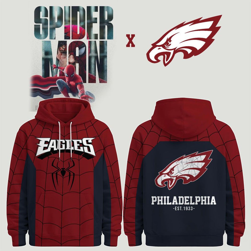Philadelphia Eagles X Spider Man Brand New Day Collab Hoodie 2026 Philly Eagles Merch