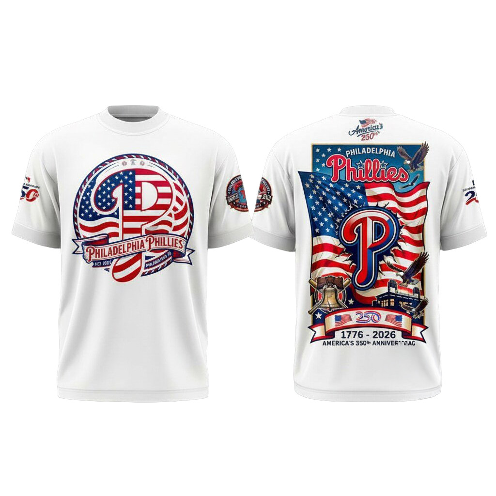 Philadelphia Phillies America 250th Anniversary T-Shirt Phillies Merch 4th Of July Outfits