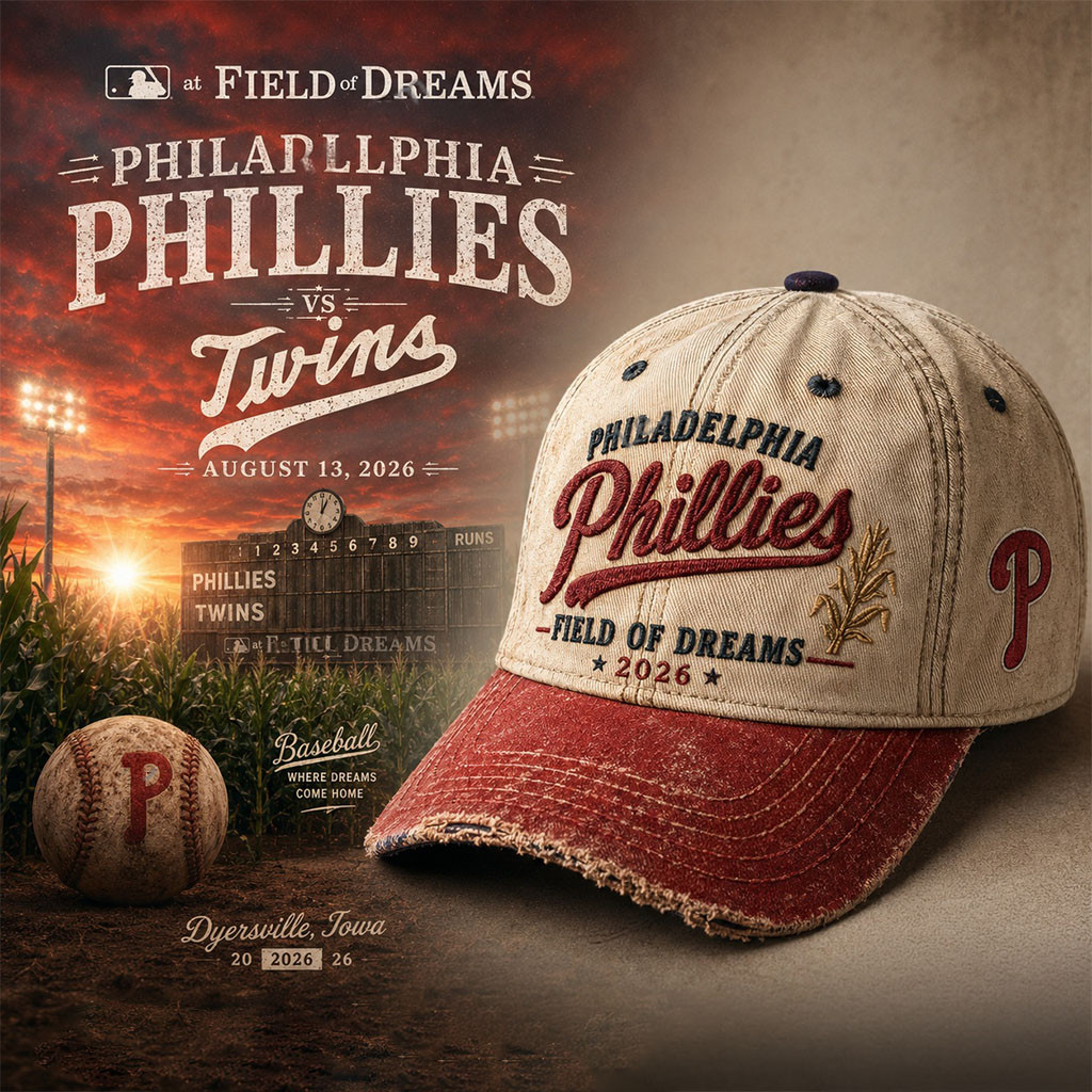 Philadelphia Phillies Field of Dreams Game 2026 Baseball Hat Phillies Merch Gifts For Fans