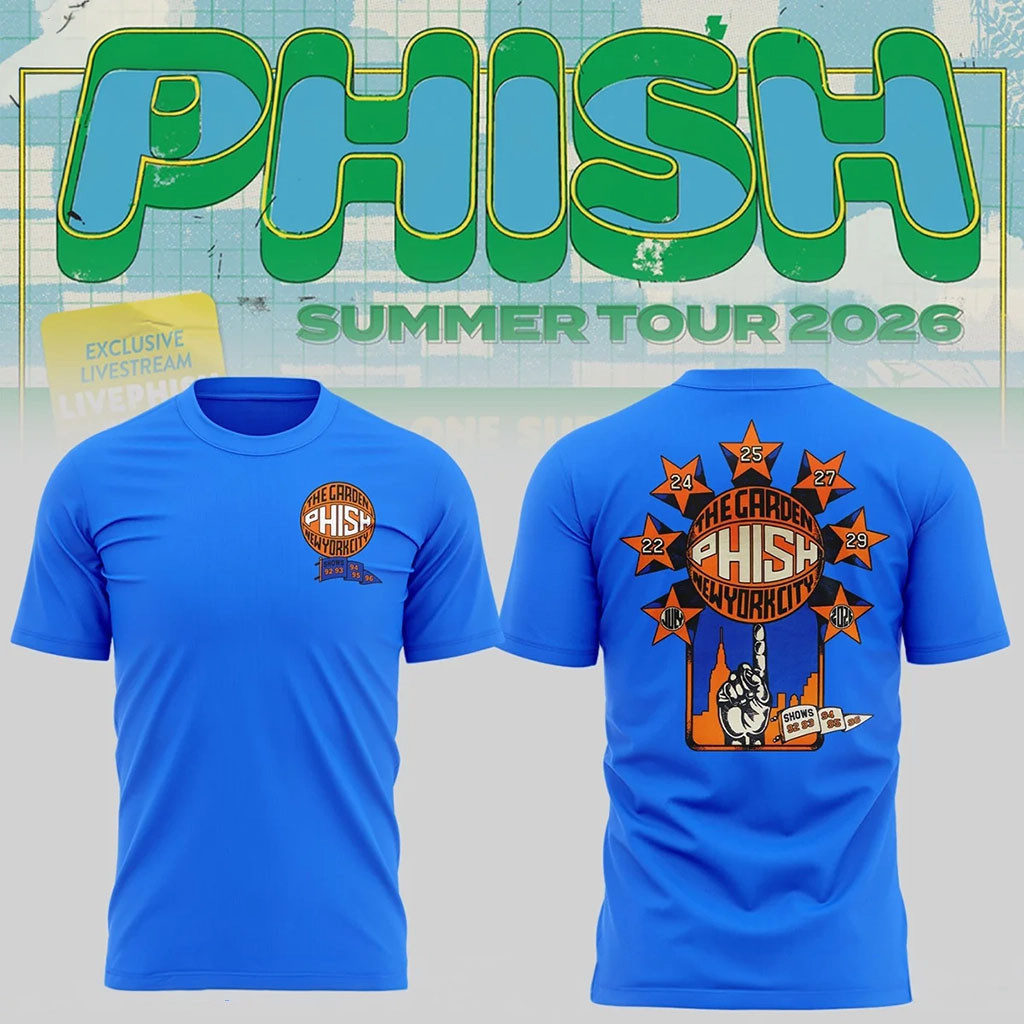 Phish Summer Tour 2026 At Madison Square Garden NY Shirt Blue Phish Merch Fan Apparel