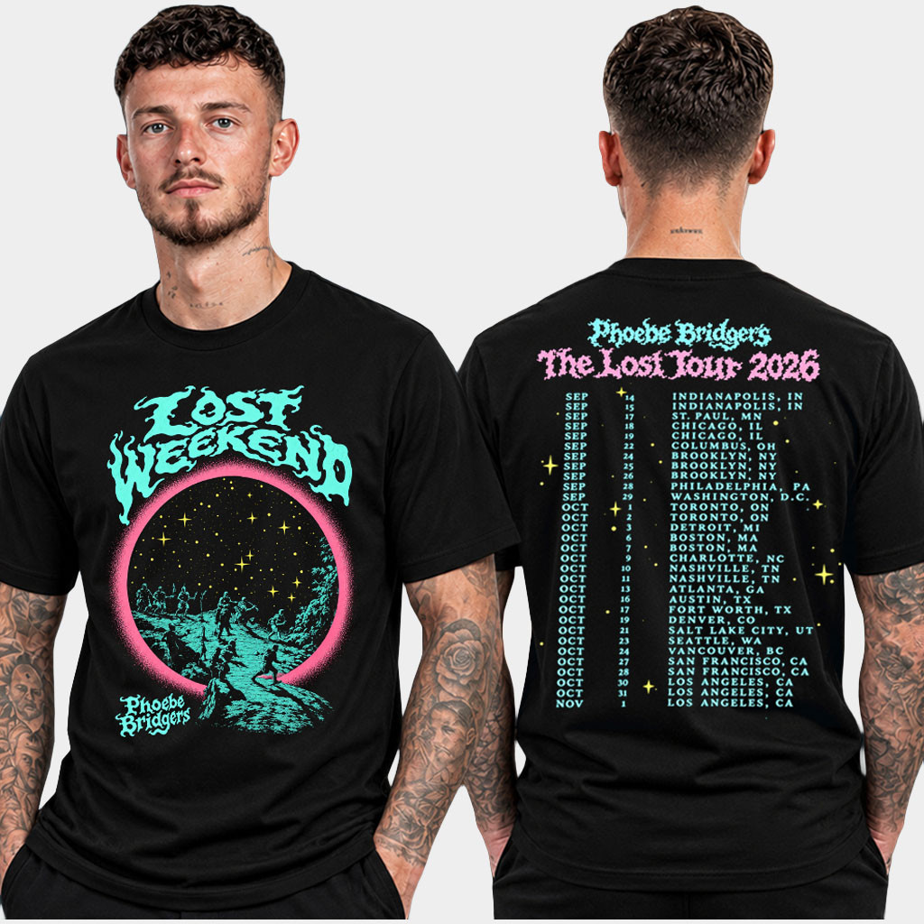Phoebe Bridgers Merch The Lost Tour 2026 Lost Weekend Tour Dates T-Shirt Gifts For Music Lovers