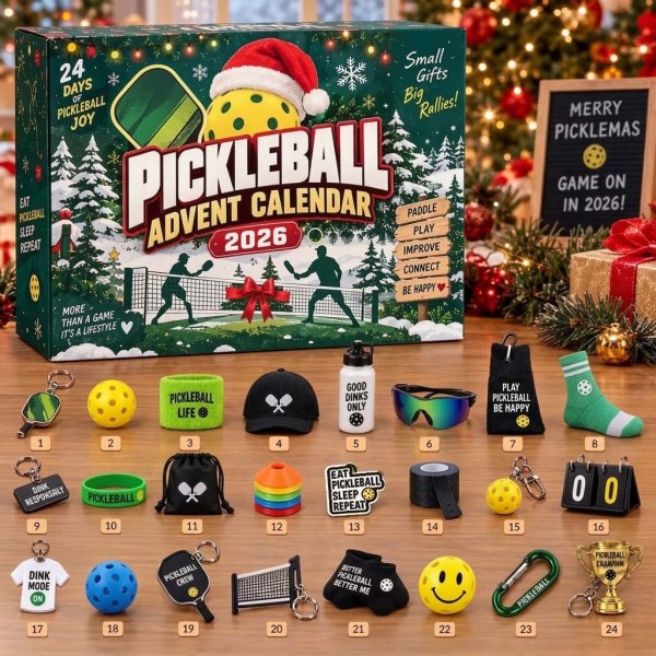 Pickleball Advent Calendar 2026 24 Days Of Fun Christmas Ornaments Gift For Pickleball Lover - Image 2