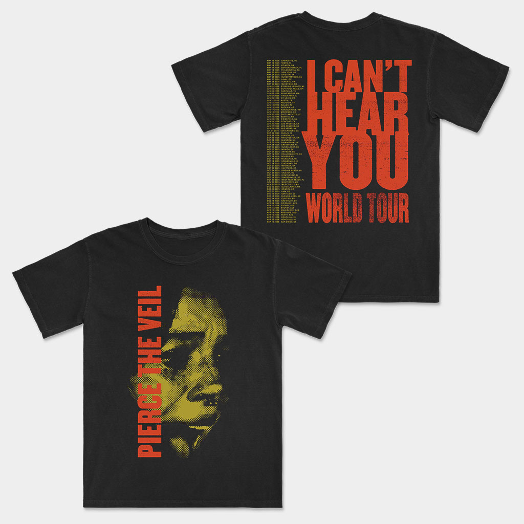 Pierce The Veil Merch 2026 Screamer Black Tour T-Shirt I Can't Hear You World Tour Shirt Gifts
