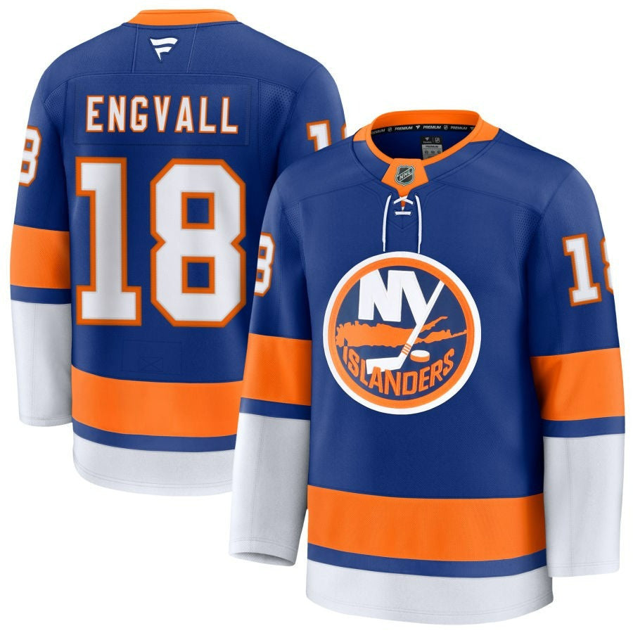 Pierre Engvall New York Islanders 2025 Home Premium Royal Jersey 1 Pierre Engvall New York Islanders 2025 Home Premium Royal Jersey