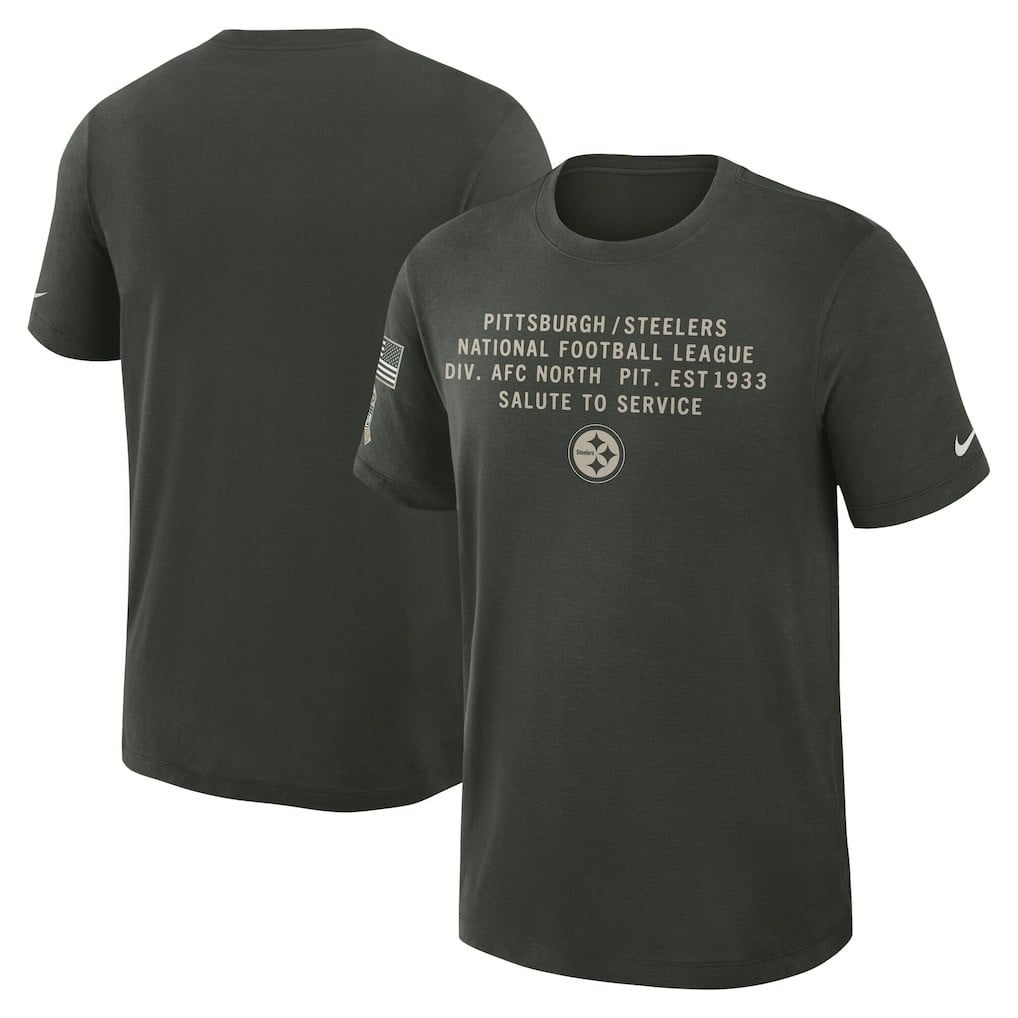 Pittsburgh Steelers 2025 Salute to Service Sideline Slub Dri-FIT T-Shirt - Dark Green