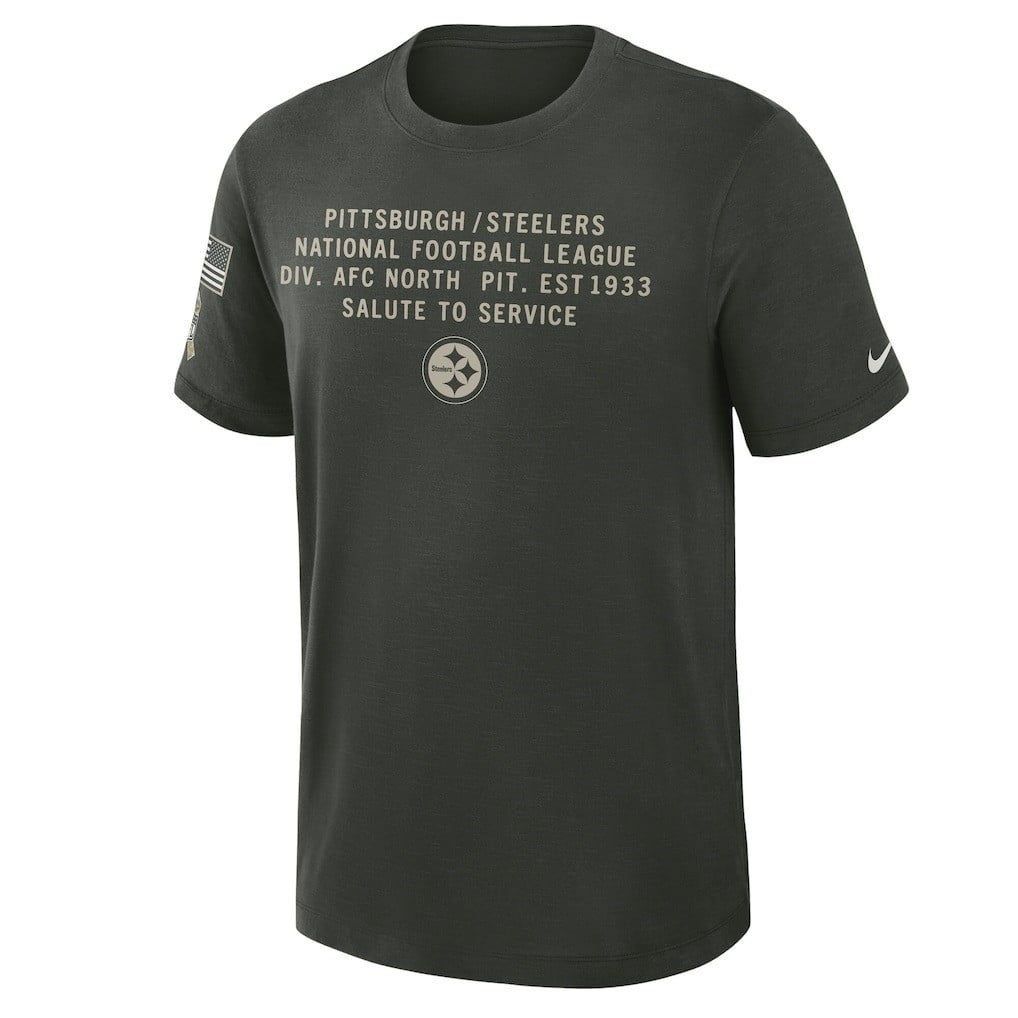 Pittsburgh Steelers 2025 Salute to Service Sideline Slub Dri-FIT T-Shirt - Dark Green - Image 2
