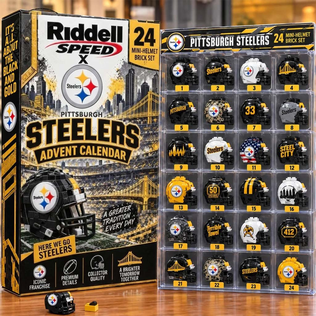 Pittsburgh Steelers 2026 Christmas Advent Calendar 24 Helmet Xmas Ornaments Steelers Merch