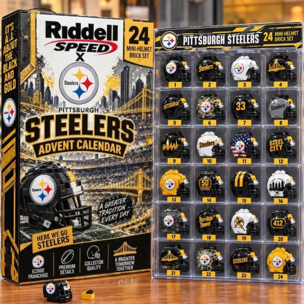 Pittsburgh Steelers 2026 Christmas Advent Calendar 24 Helmet Xmas Ornaments Steelers Merch - Image 2