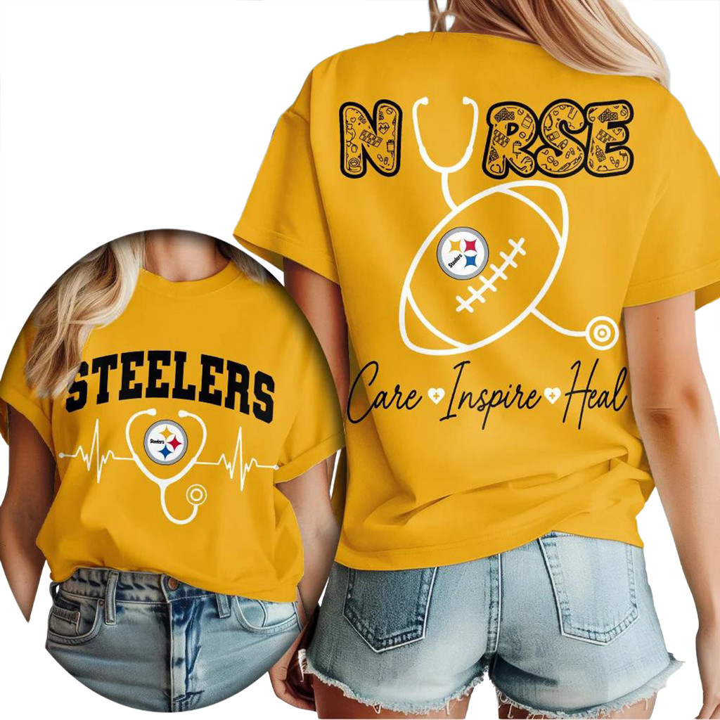 Pittsburgh Steelers 2026 NFL Nurse Care Inspire Heal Shirt Steelers Merch Nurse Gifts