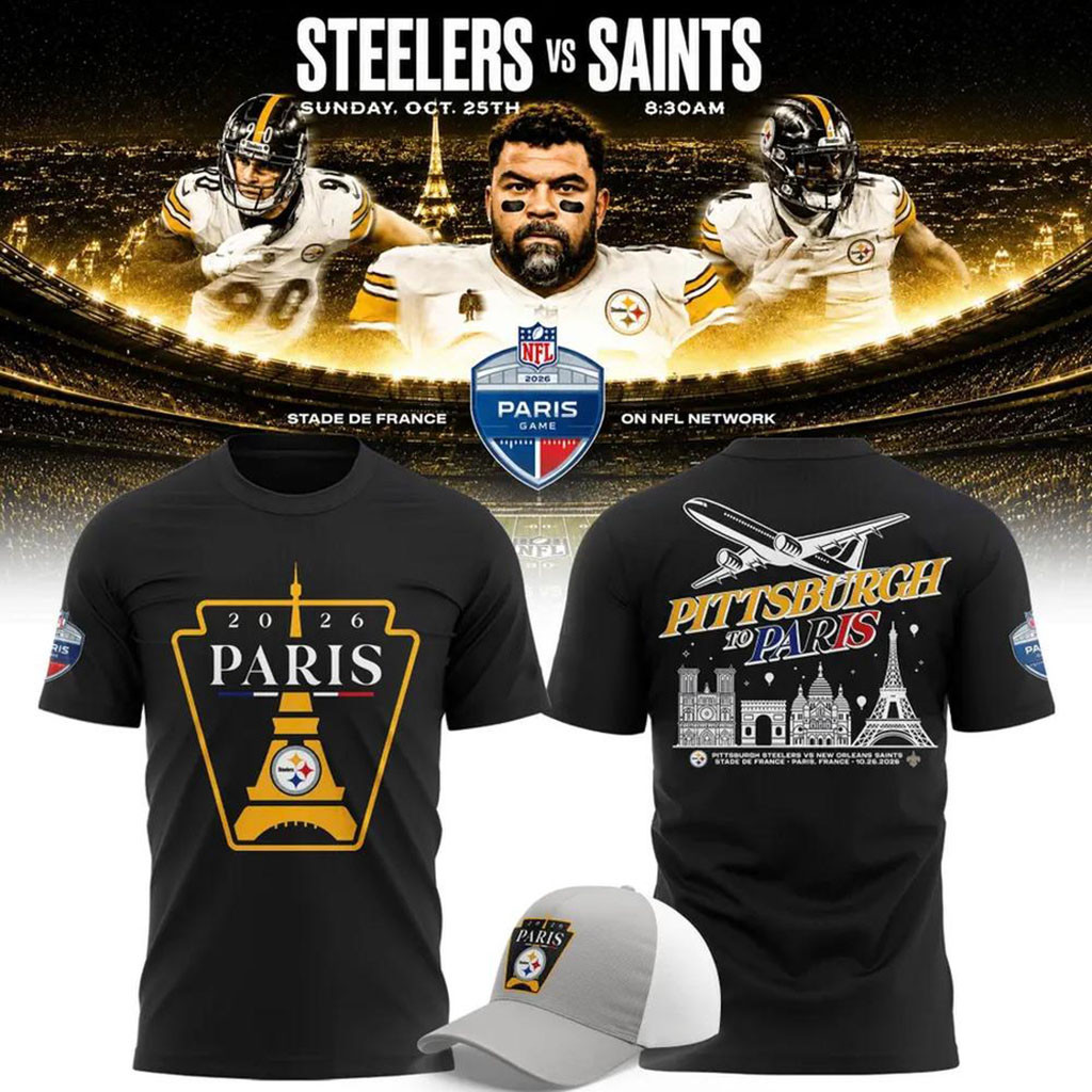 Pittsburgh Steelers 2026 Paris Game Graphic T-Shirt Steelers Merch Best Gifts For Football Fans