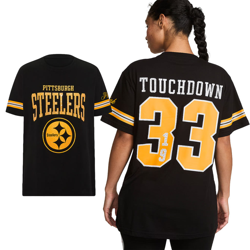 Pittsburgh Steelers Campus T-Shirt Victoria Secret NFL Merch 2026 Pittsburgh Football Gear