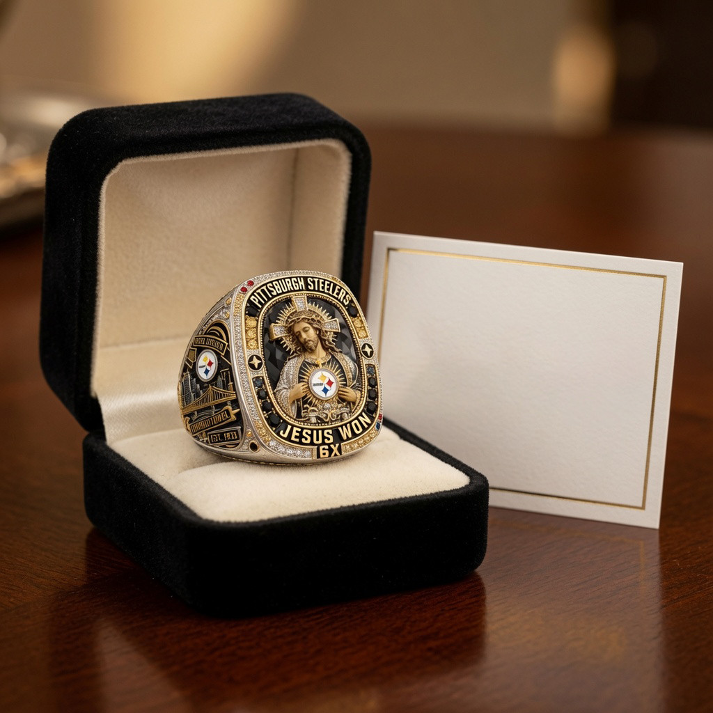 Pittsburgh Steelers Jesus Won Ring Steelers Merch Gifts For Football Fan