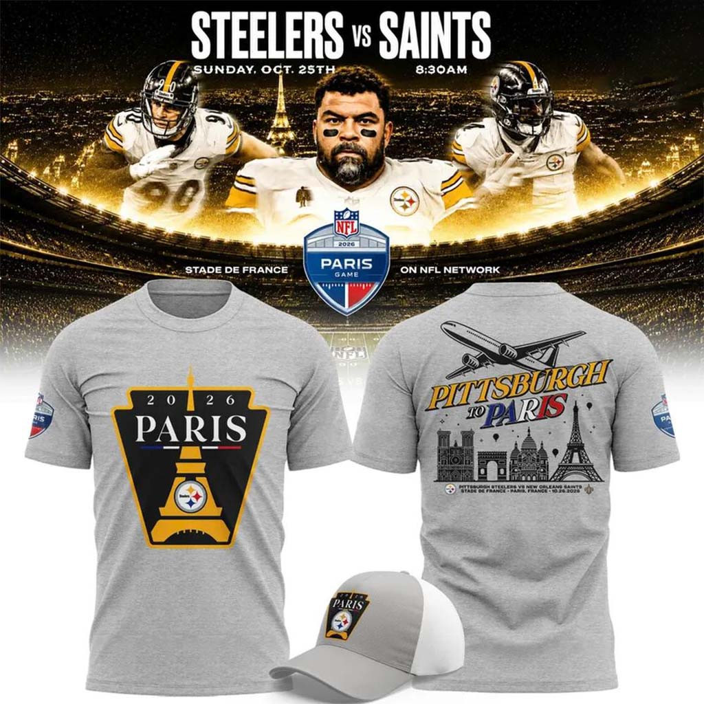 Pittsburgh Steelers Merch 2026 Paris Game Graphic T-Shirt Best Gifts For Football Fans